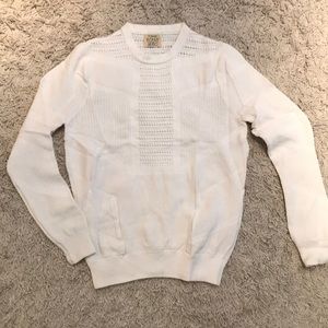 White Crewneck Sweater by Ronny Kobo